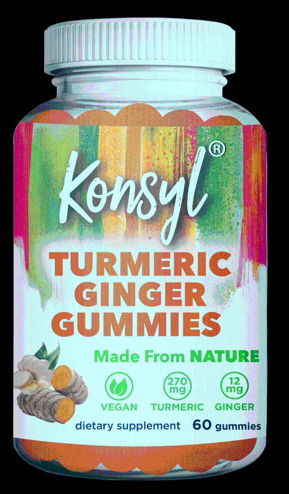 slide 1 of 1, Konsyl Turmeric Ginger Gummies, 60 ct