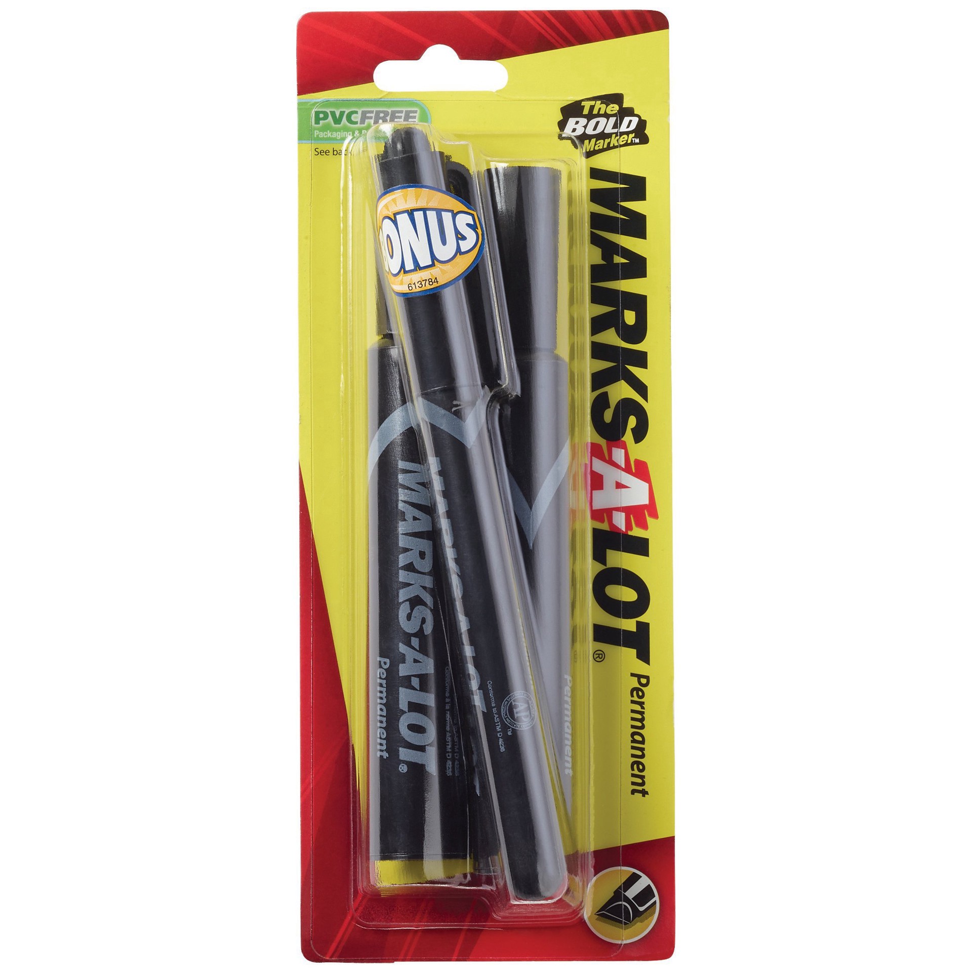 slide 1 of 2, Avery Marks-A-Lot Chisel Point Permanent Marker - Black, 2 ct