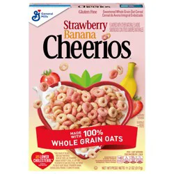 Strawberry Banana Cheerios, Heart Healthy Gluten Free Breakfast Cereal, Made with Whole Grain Oats, 11.2 oz