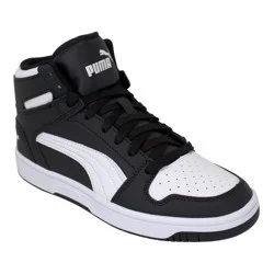 Puma Boys Rebound Layup Shoe, Black/White, Size 4