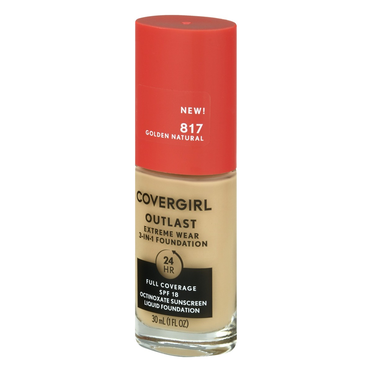 slide 12 of 12, Covergirl Outlast Extreme Wear 3-in-1 Full Coverage Liquid Foundation, SPF 18 Sunscreen, Golden Natural, 1 Fl. Oz., 1 fl oz