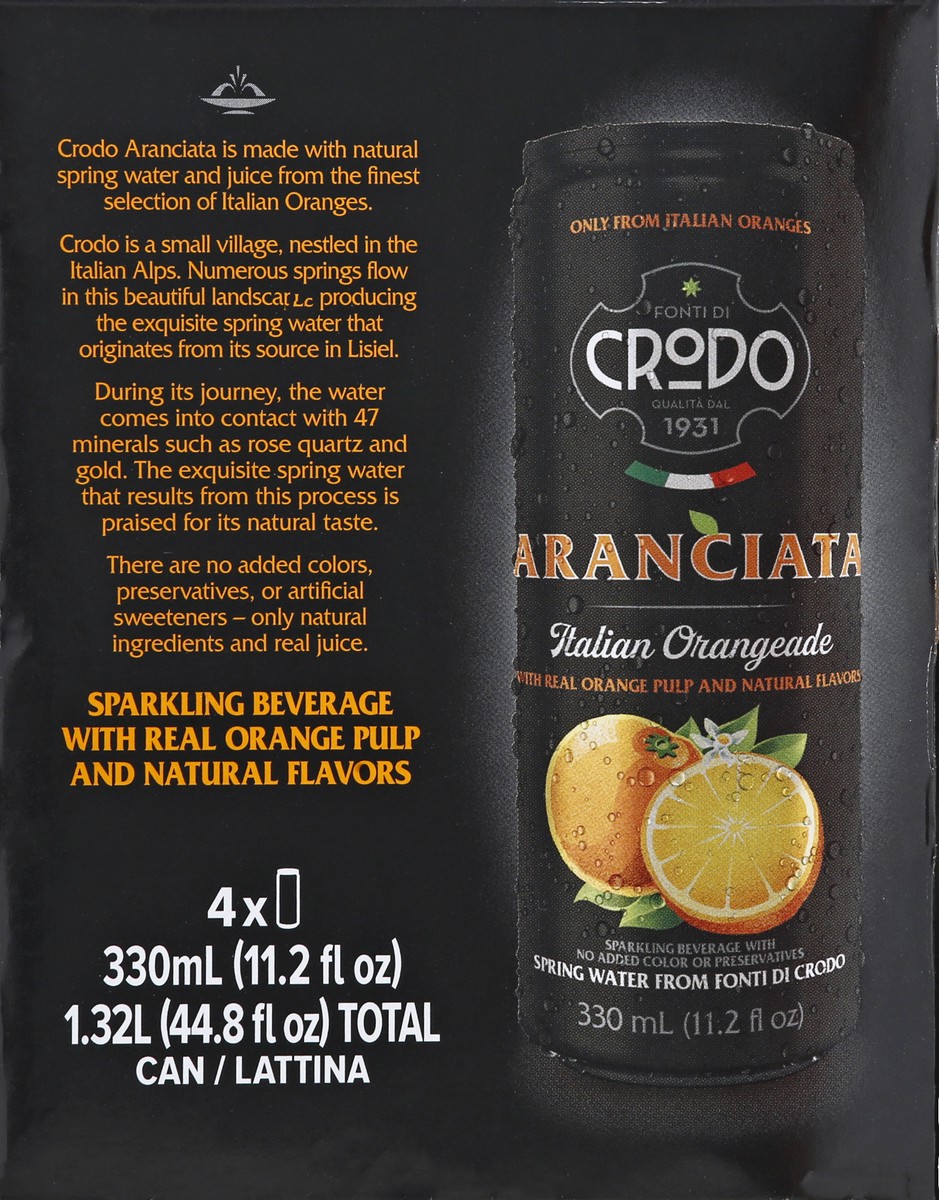 slide 11 of 13, Crodo 4 Pack Aranciata Italian Orangeade 4 ea - 4 ct, 4 ct