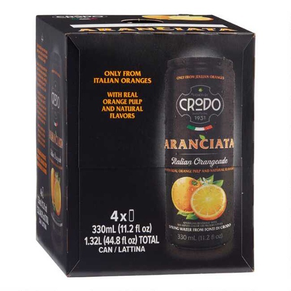 slide 1 of 1, Crodo Sparkling Aranciata Italian Orangeade, 4 ct; 11.2 fl oz