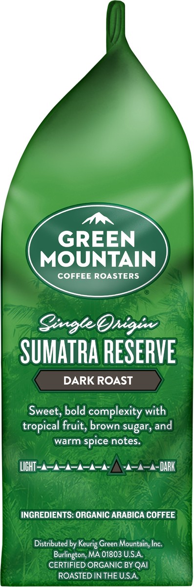 slide 3 of 7, Green Mountain Coffee Roasters, Fair Trade Certified™ Organic, Sumatra Reserve, Ground Coffee, Dark Roast, Bagged 10oz., 10 oz