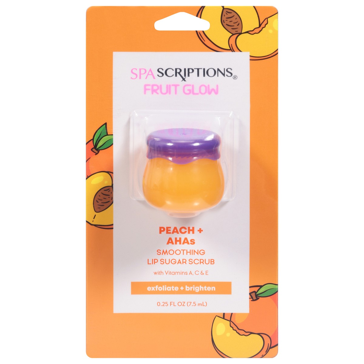 slide 7 of 13, Spascriptions Peach & Honey Lip Sugar Scrub - .25 FZ, 0.25 fl oz