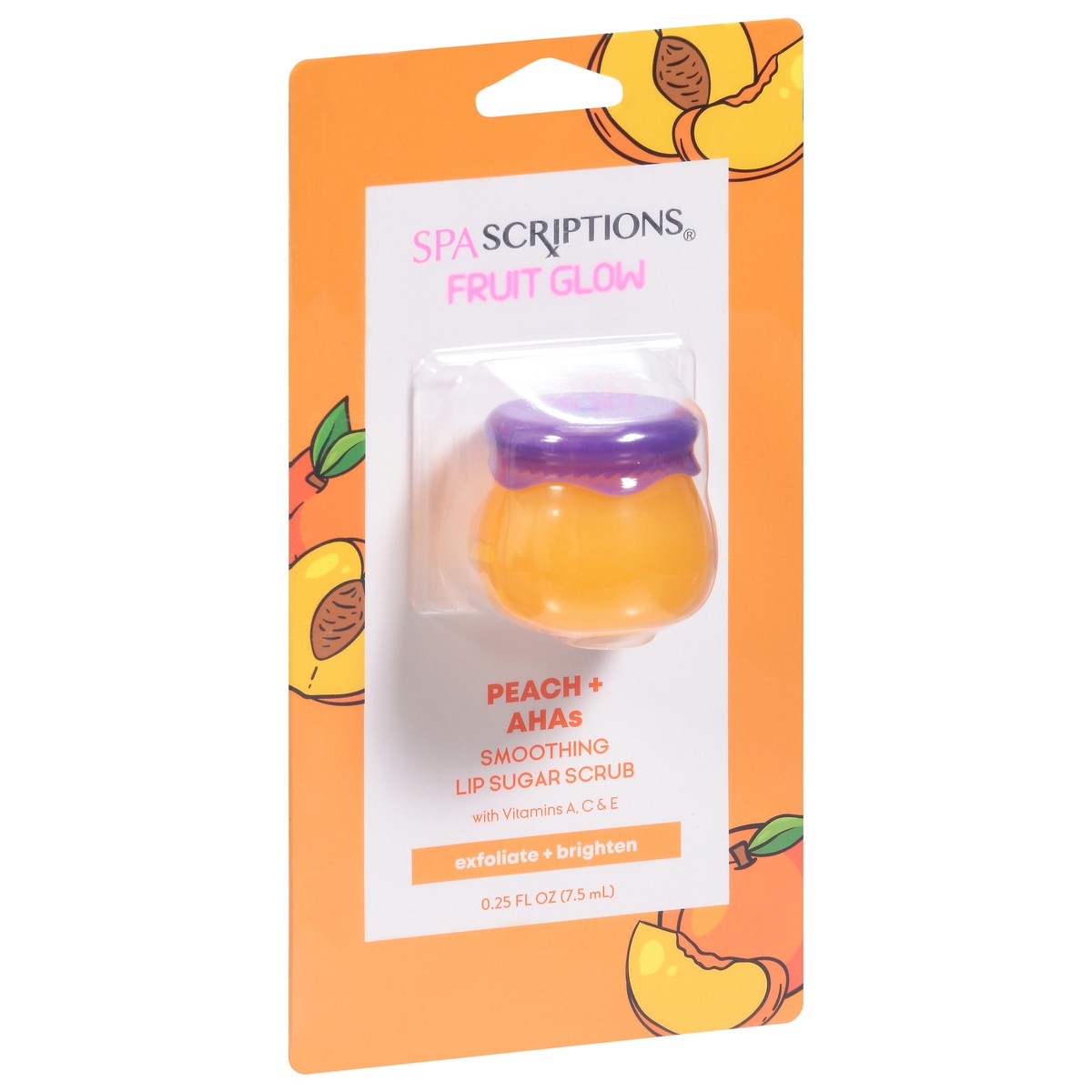 slide 10 of 13, Spascriptions Peach & Honey Lip Sugar Scrub - .25 FZ, 0.25 fl oz