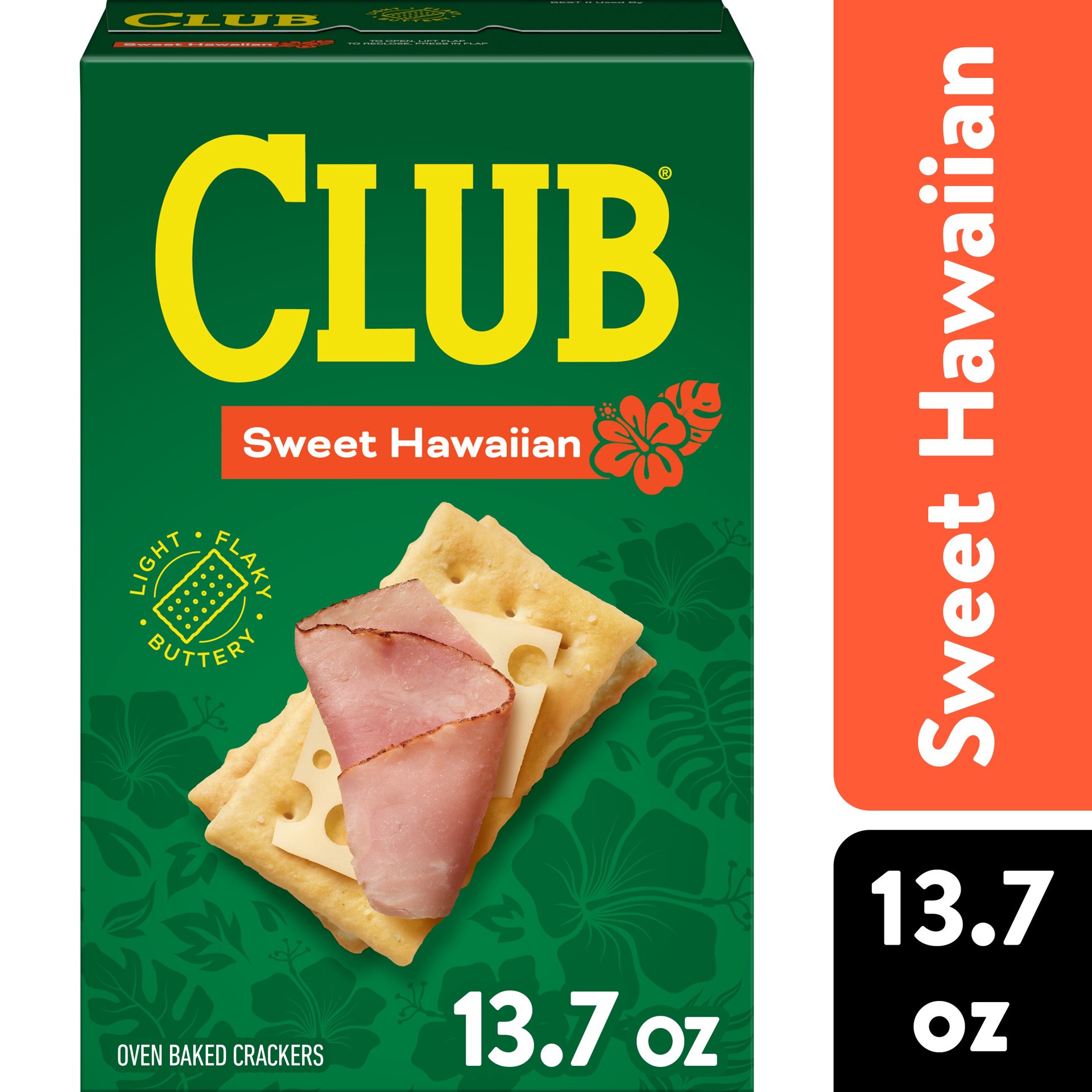 slide 1 of 7, Club Crackers, Lunch Snacks, Snack Crackers, Sweet Hawaiian, 13.7oz Box, 1 Box, 13.7 oz