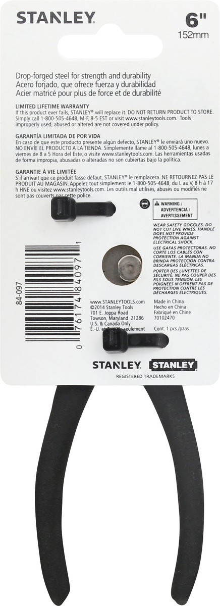slide 2 of 8, STANLEY 6 Inches Slip Joint Pliers 1 ea, 1 ct