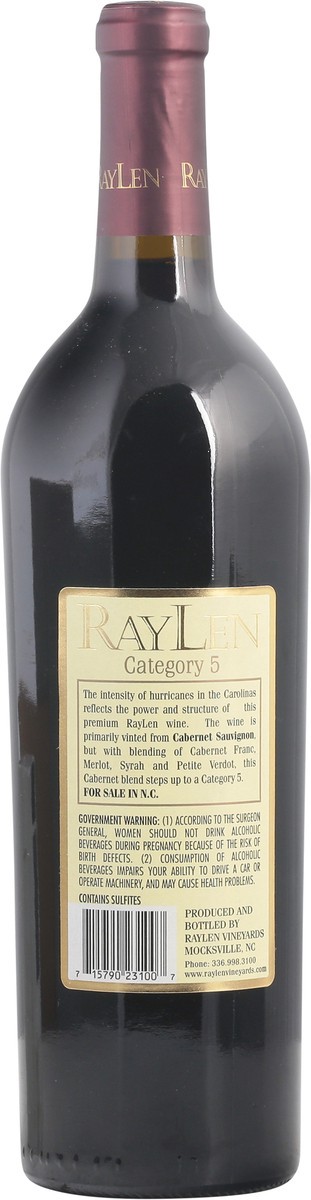 slide 5 of 11, RayLen Category 5 Red Wine 750 ml, 750 ml