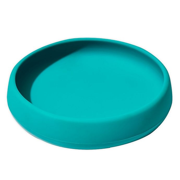 slide 1 of 2, OXO Tot Silicone Toddler Dinner Plate - Teal, 1 ct