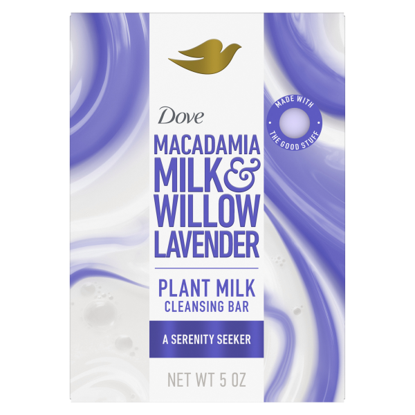 slide 8 of 21, Dove Plant Milk Cleansing Bar Soap Macadamia Milk & Willow Lavender, 5 oz