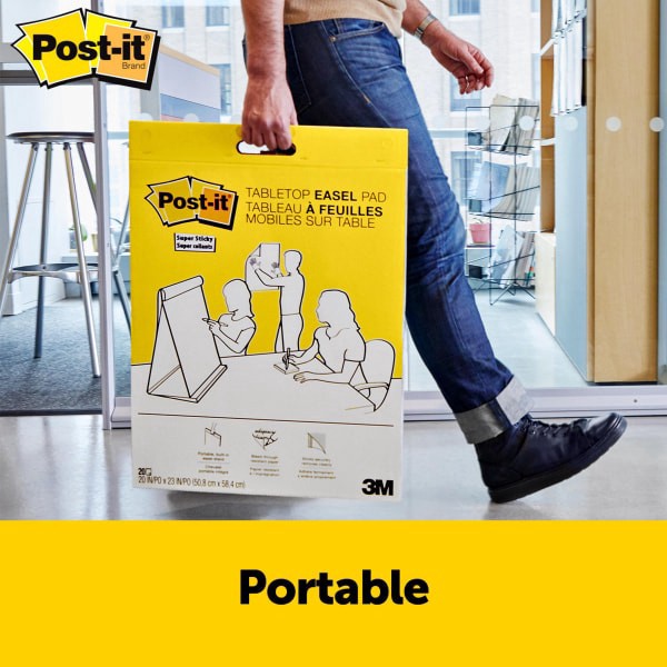 slide 3 of 10, Post-it Notes Super Sticky Dry-Erase Tabletop Easel Pad, 20 ct; 20 in x 23 in