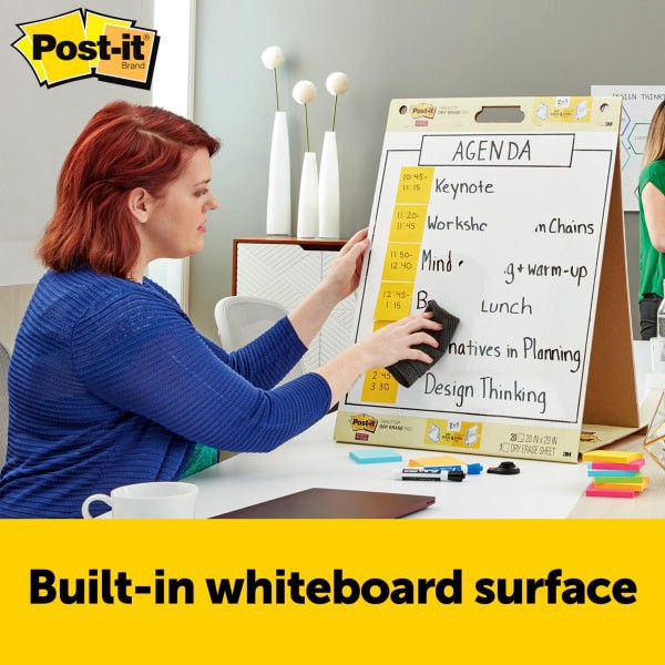 slide 10 of 10, Post-it Notes Super Sticky Dry-Erase Tabletop Easel Pad, 20 ct; 20 in x 23 in