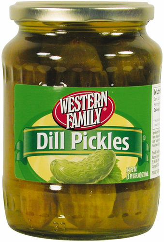 slide 1 of 1, Western Family Dill Whole Pickles, 24 oz