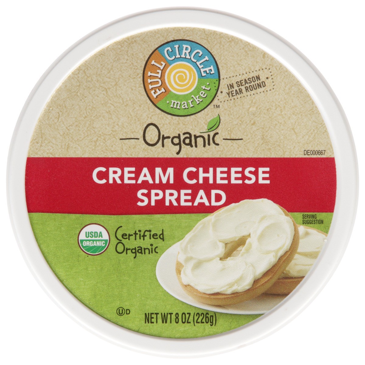 slide 9 of 9, Full Circle Market Cream Cheese Spread, 8 oz