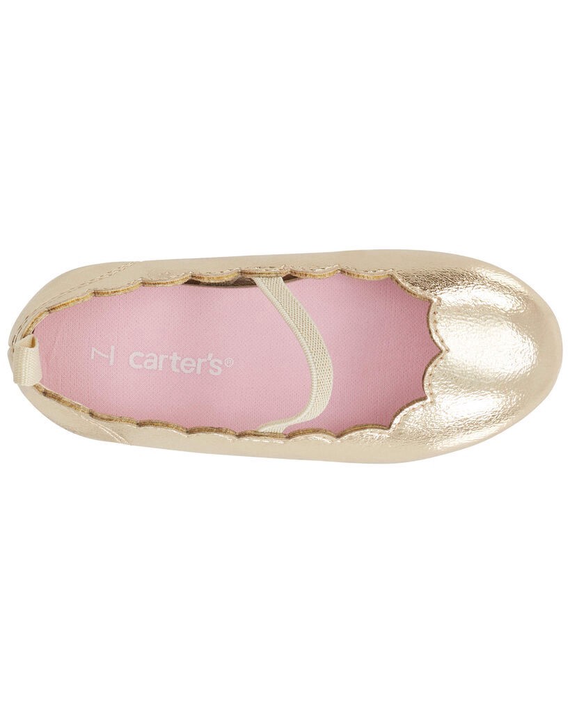 slide 5 of 6, Carter's Toddler Ballet Flats Gold 10, 1 ct