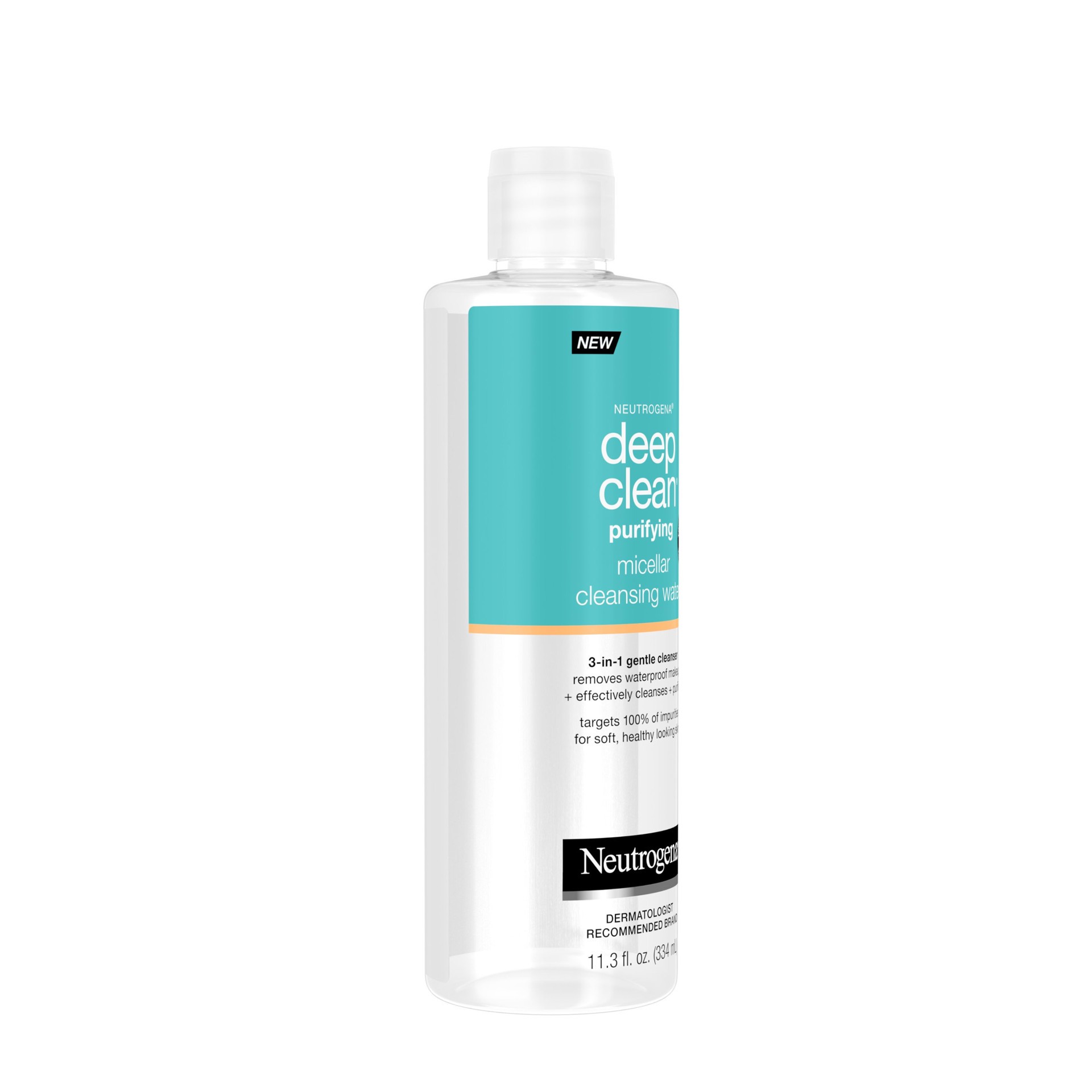 slide 5 of 5, Neutrogena Deep Clean Gentle Purifying Micellar Water and Cleansing Water-Proof Makeup Remover, 12 fl oz