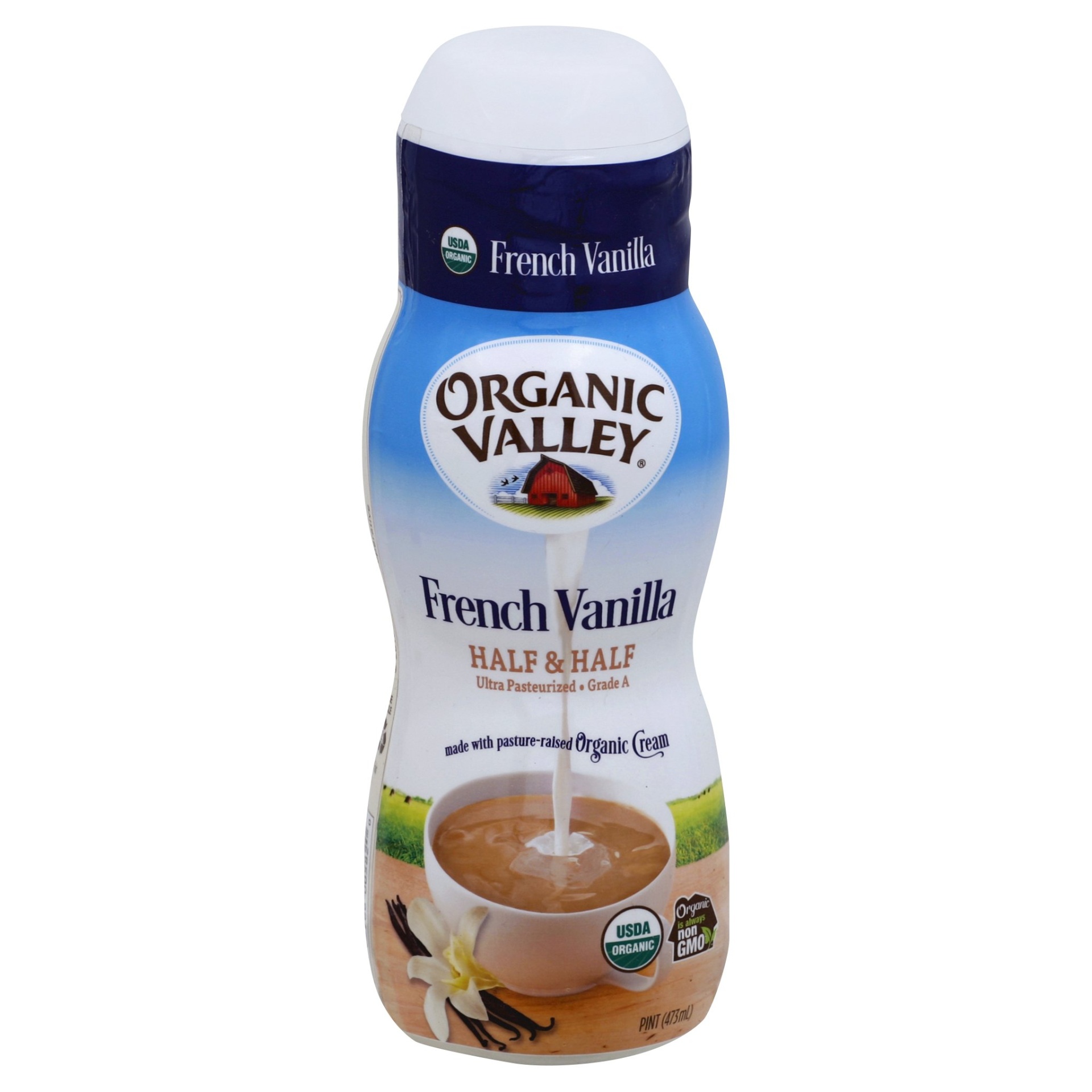 slide 1 of 6, Organic Valley French Vanilla Half & Half Cream, 1 pint