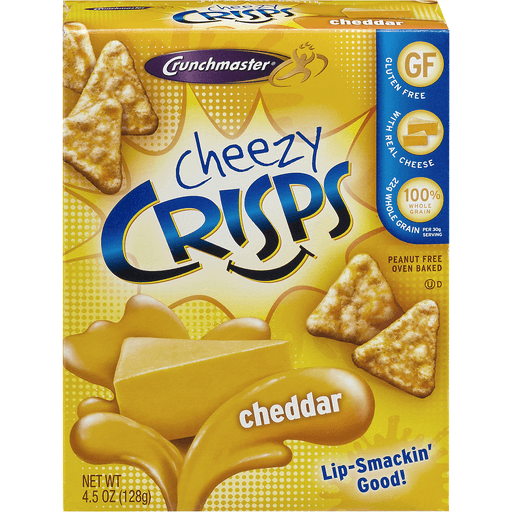 slide 1 of 1, Crunchmaster Cheddar Cheezy Crisps, 4.5 oz