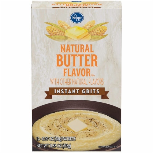 slide 1 of 1, Kroger Natural Butter Flavor Instant Grits, 12 ct; 0.99 oz