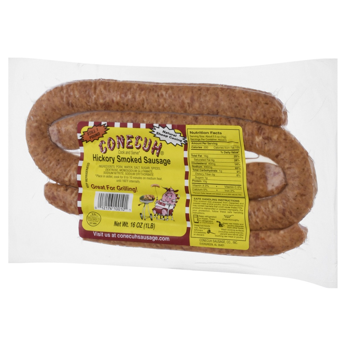 slide 3 of 9, Conecuh Hickory Smoked Sausage 16 oz, 16 oz