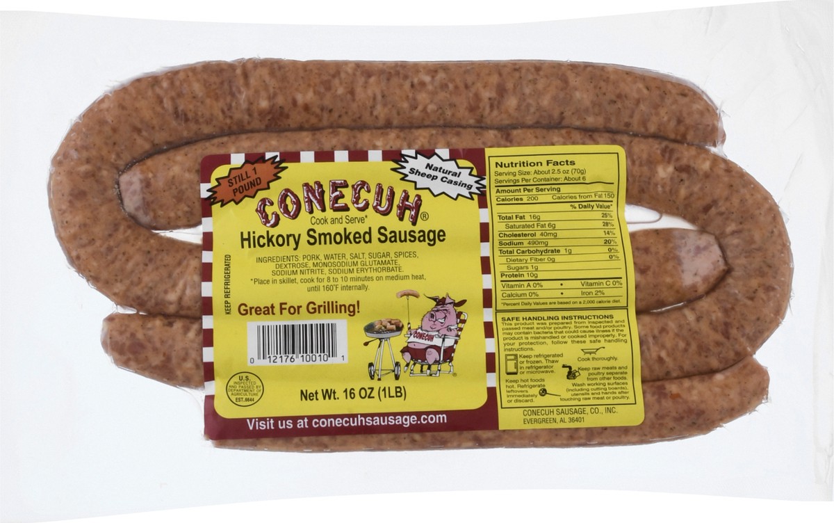 slide 1 of 9, Conecuh Hickory Smoked Sausage 16 oz, 16 oz