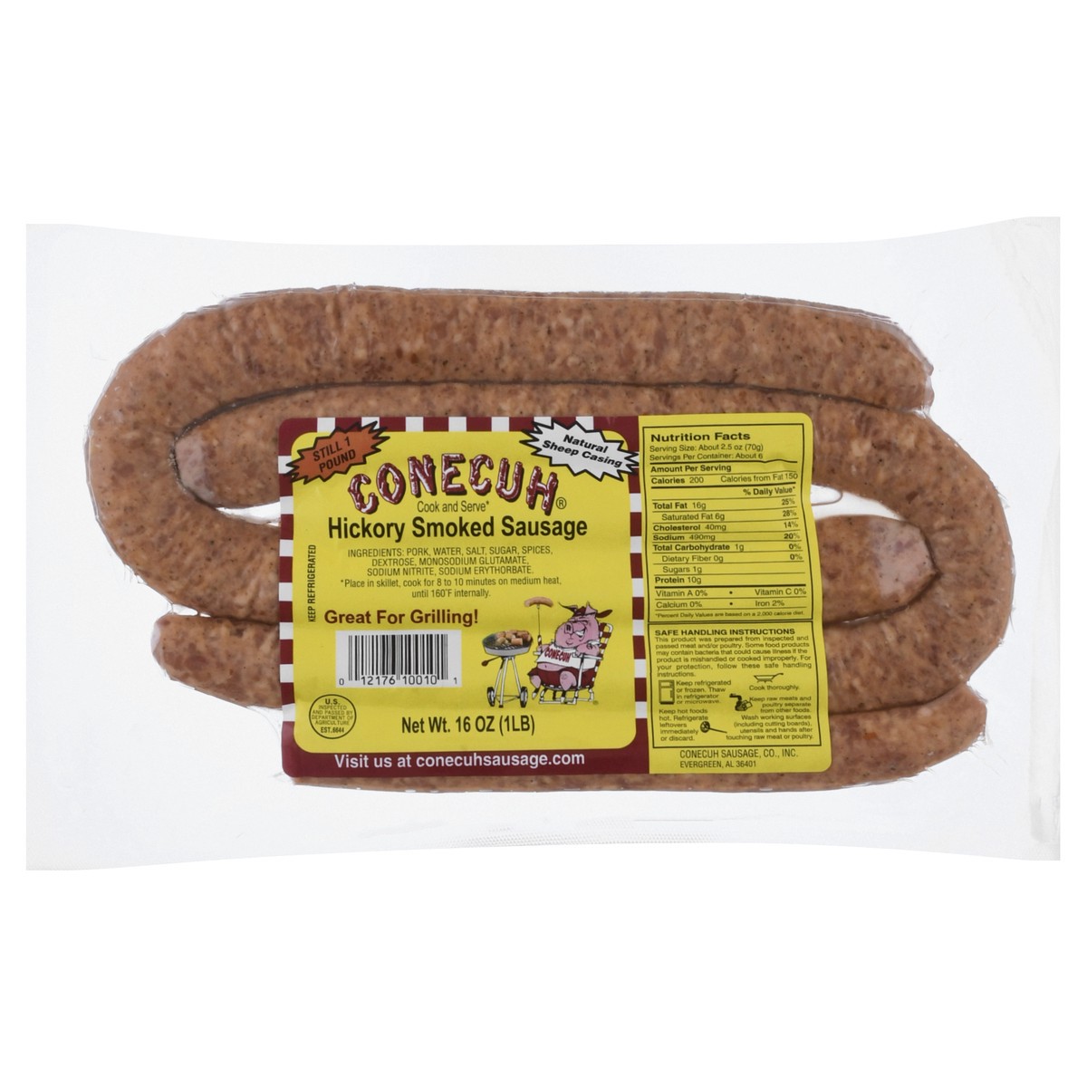 slide 1 of 9, Conecuh Hickory Smoked Sausage 16 oz, 16 oz