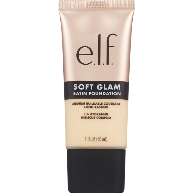 slide 1 of 1, ELF E.L.F. Cosmetics Soft Glam Satin Foundation, 12 Fair Warm, 1 oz