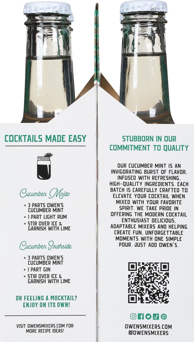 slide 8 of 9, Owen's Non-Alcoholic Cucumber Mint Cocktail Mixer - 4 ct, 4 ct btl