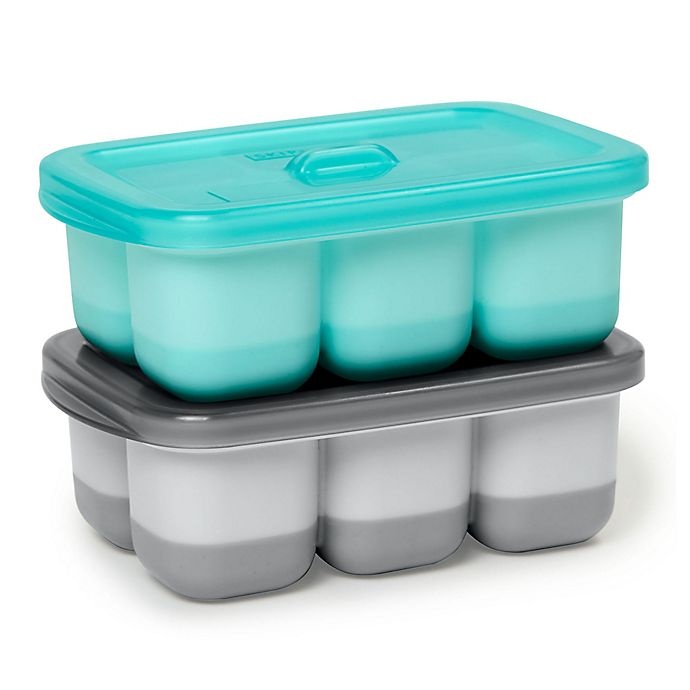 slide 1 of 10, Skip Hop SKIP*HOP Easy-Fill Freezer Trays - Grey/Teal, 2 ct