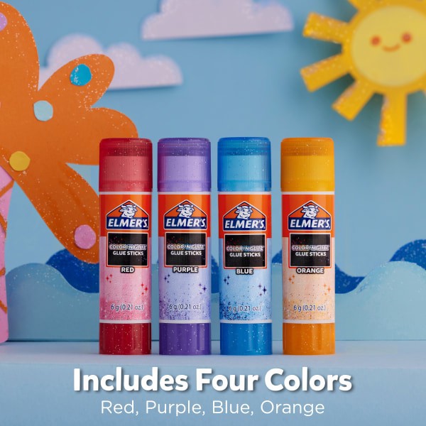 slide 3 of 7, Elmer's Color 'N Glitz Glue Sticks, 0.21Gm, Pack Of 4 Glue Sticks, 4 ct