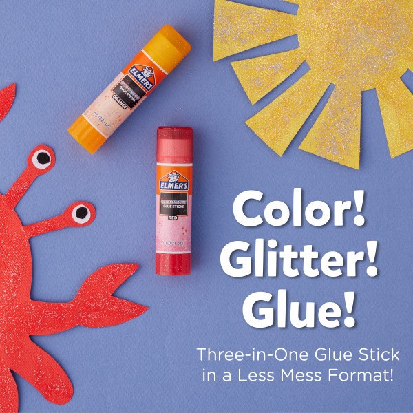 slide 2 of 7, Elmer's Color 'N Glitz Glue Sticks, 0.21Gm, Pack Of 4 Glue Sticks, 4 ct
