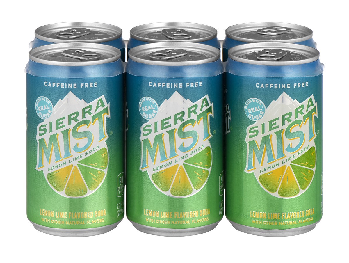 slide 2 of 9, Sierra Mist Lemon Lime Soda 7.5 Fluid Ounce Aluminum Can, 6 ct; 7.5 fl oz