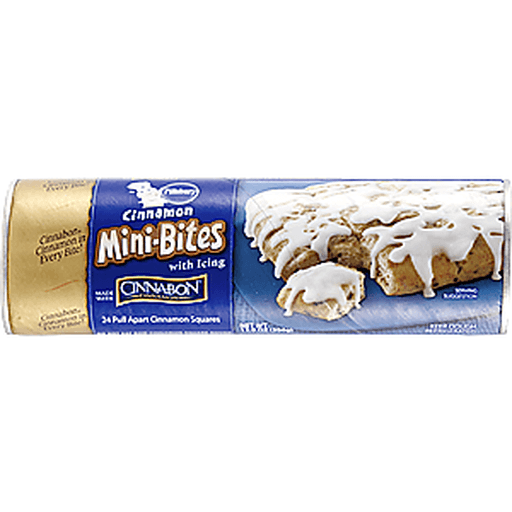 slide 1 of 1, Pillsbury Mini-Bites Cinnamon Squares, Pull Apart, With Icing, 24 ct