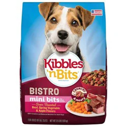 Kibbles 'n Bits Kibbles ‘n Bits Bistro Mini Bits Small Breed Dog Food, Oven Roasted Beef, Spring Vegetable and Apple Flavors, 3.5 lb. Bag