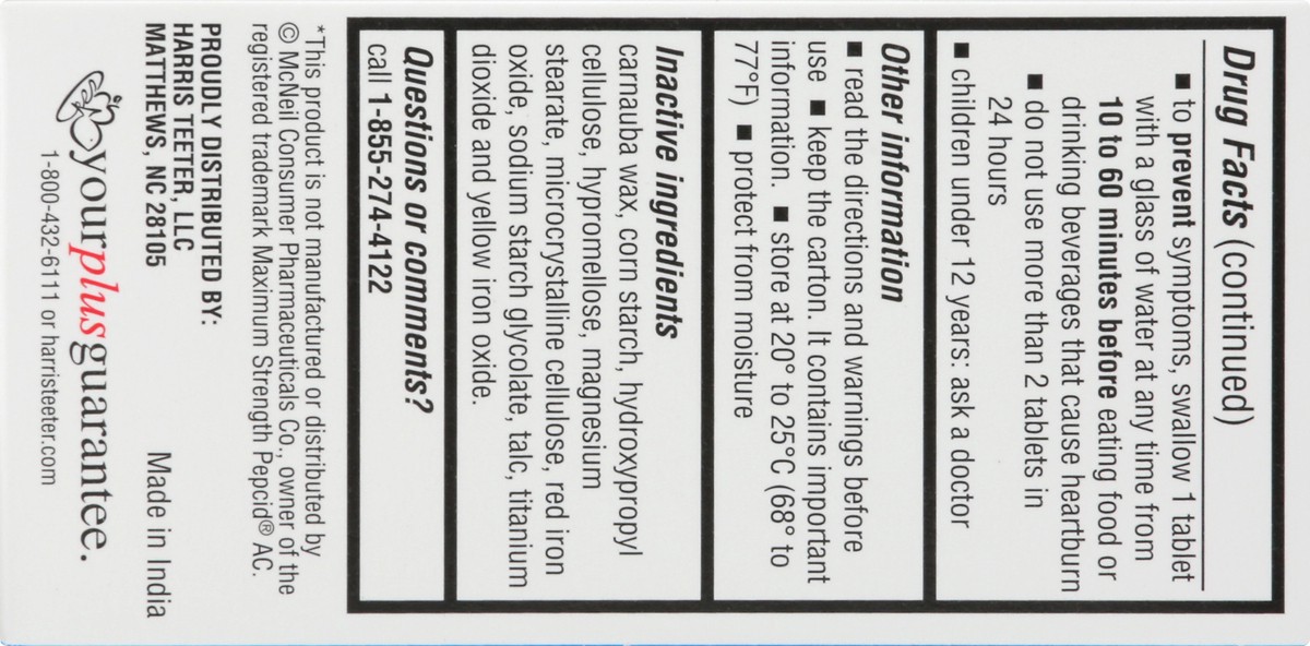 slide 11 of 12, Harris Teeter Max Ar Famotidine Tab, 25 ct