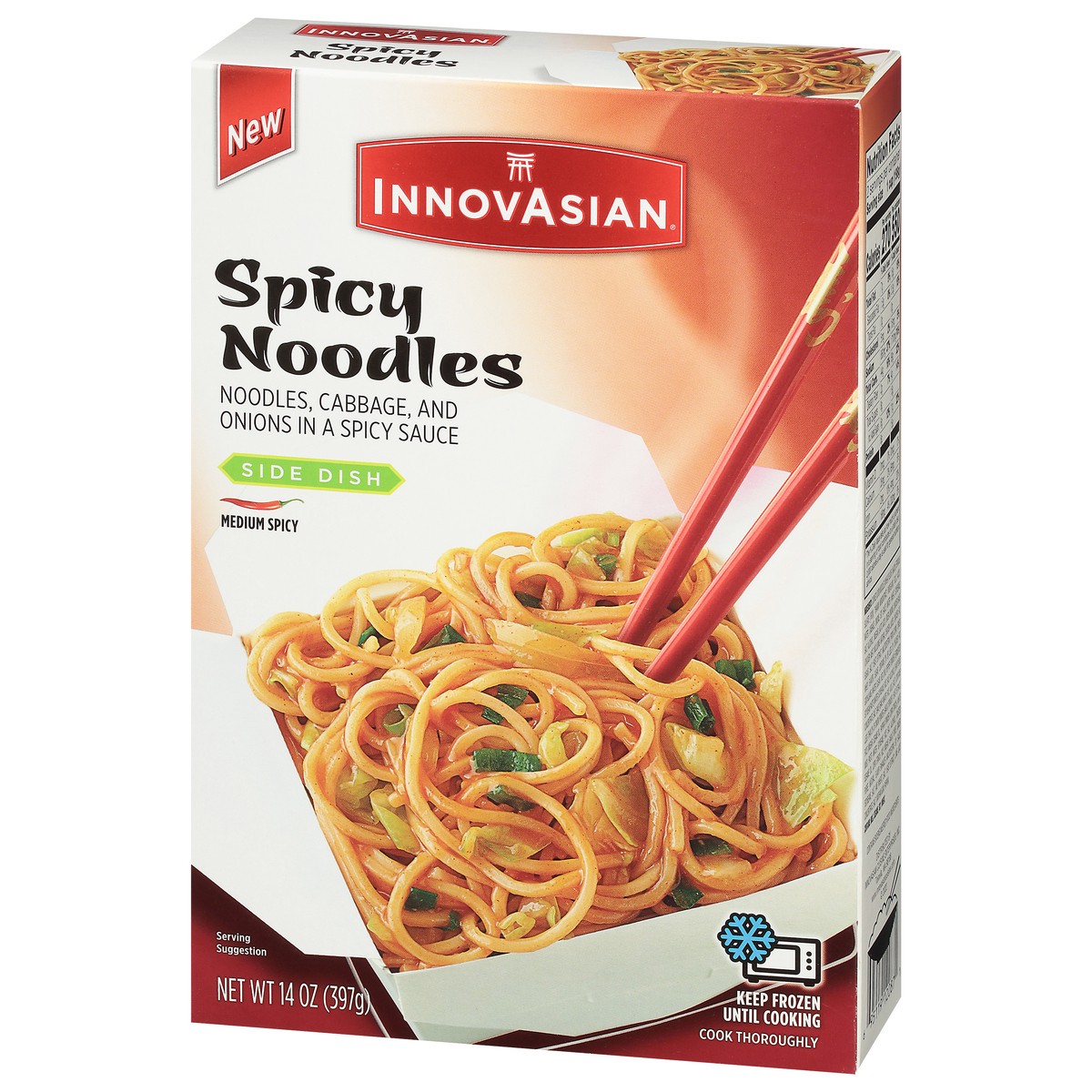 slide 6 of 11, InnovAsian Spicy Noodles, 14 oz (Frozen), 14 oz