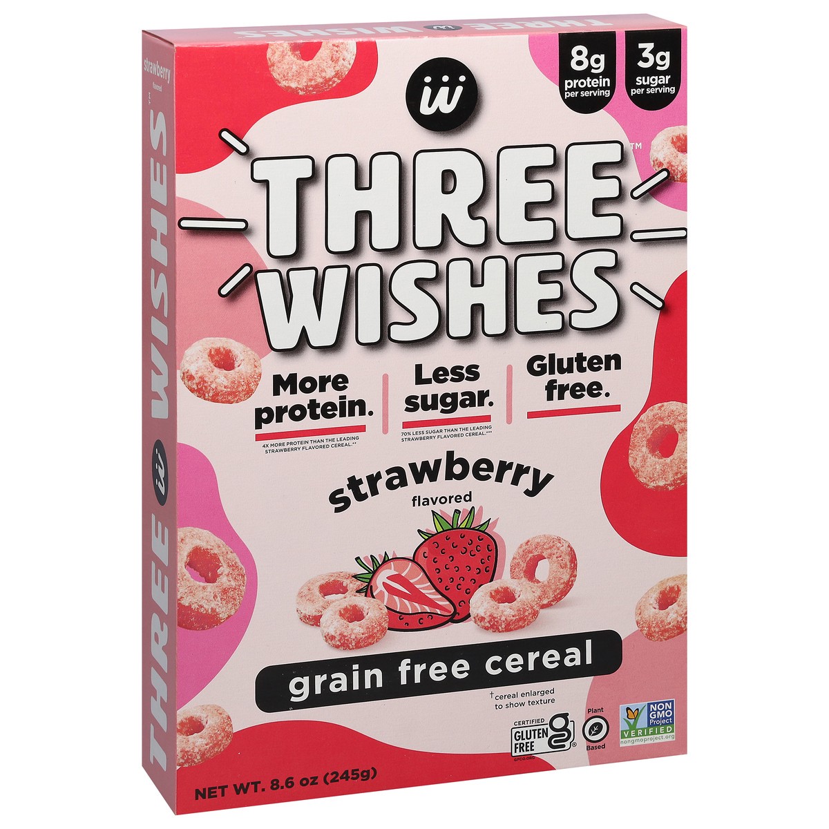 slide 5 of 9, Three Wishes Strawberry Cereal, 1 ct
