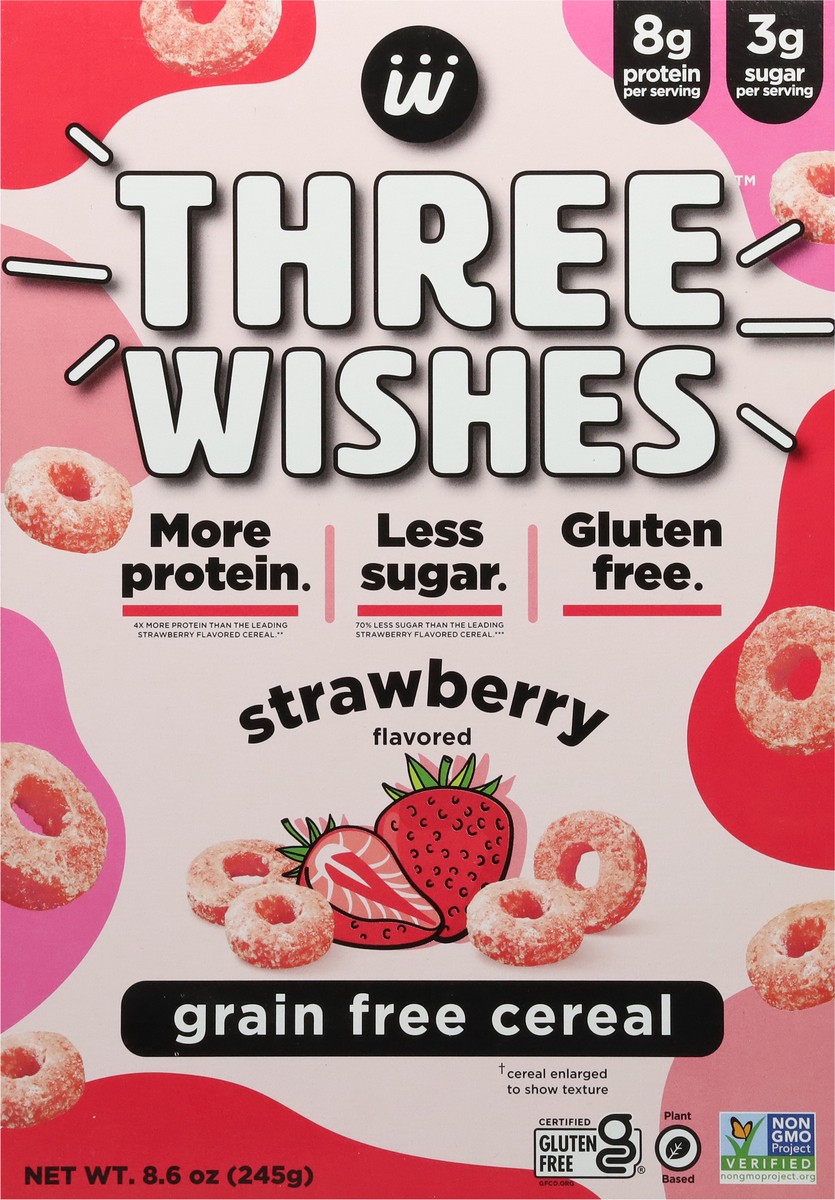 slide 9 of 9, Three Wishes Strawberry Cereal, 1 ct