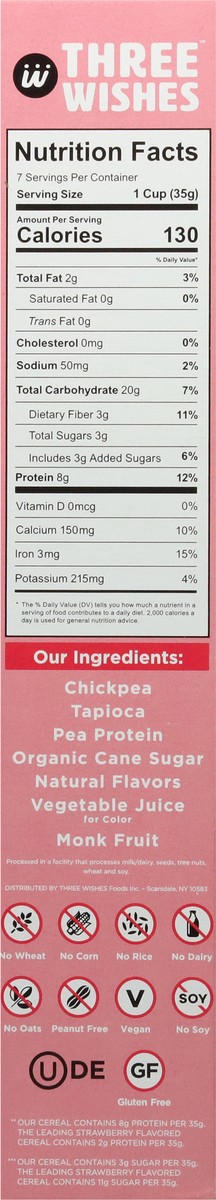 slide 2 of 9, Three Wishes Strawberry Cereal, 1 ct