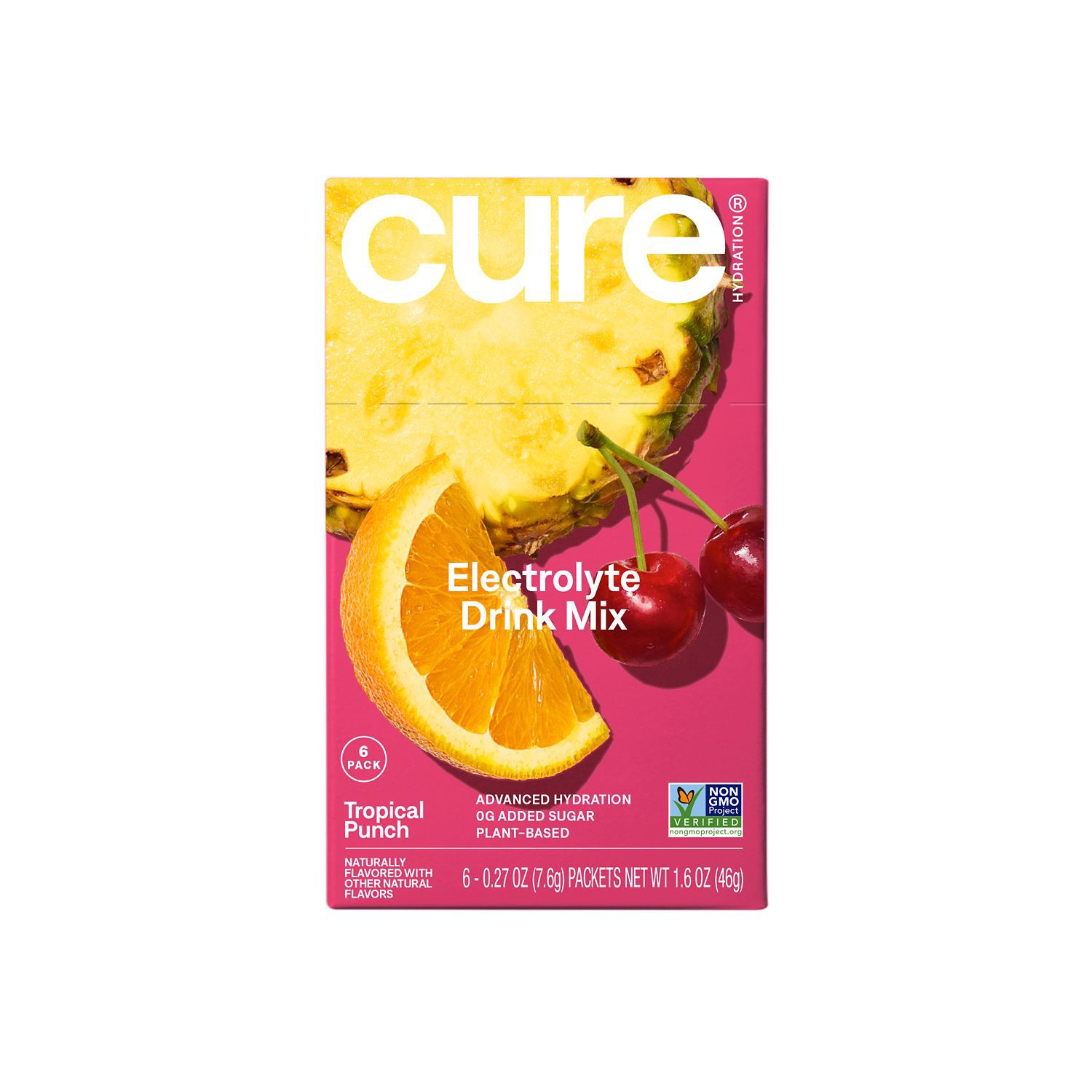 slide 1 of 1, Cure Hydration Cure, Hydrating Electrolyte Drink Mix, Tropical Punch Flavor, 6 Ct, 6 ct