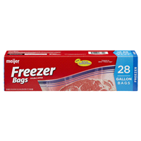 slide 19 of 29, Meijer Re-Closable Double Zipper Freezer Bags, Gallon, 28 ct