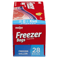 slide 23 of 29, Meijer Re-Closable Double Zipper Freezer Bags, Gallon, 28 ct