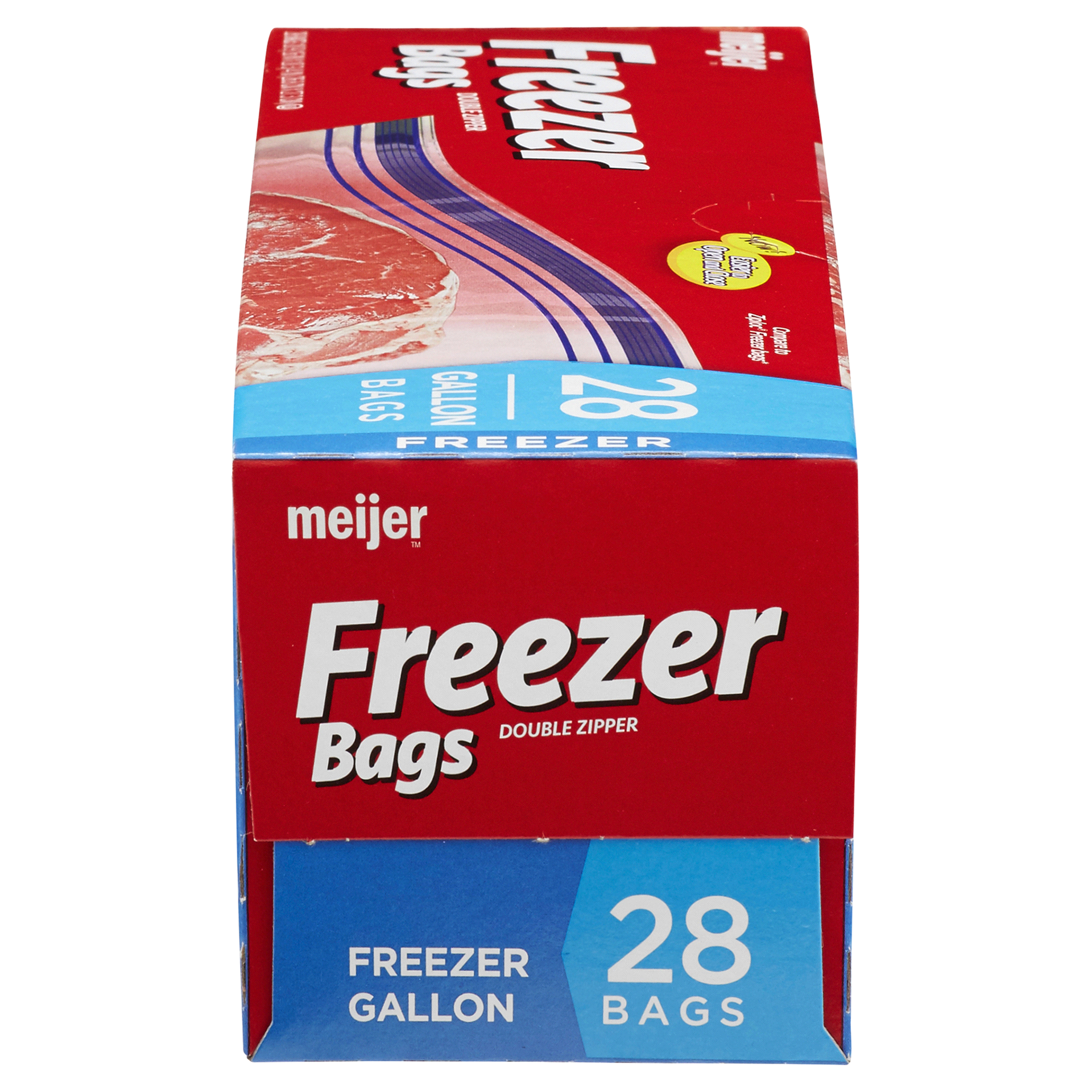 slide 25 of 29, Meijer Re-Closable Double Zipper Freezer Bags, Gallon, 28 ct