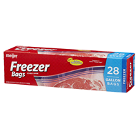 slide 7 of 29, Meijer Re-Closable Double Zipper Freezer Bags, Gallon, 28 ct