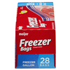 slide 10 of 29, Meijer Re-Closable Double Zipper Freezer Bags, Gallon, 28 ct