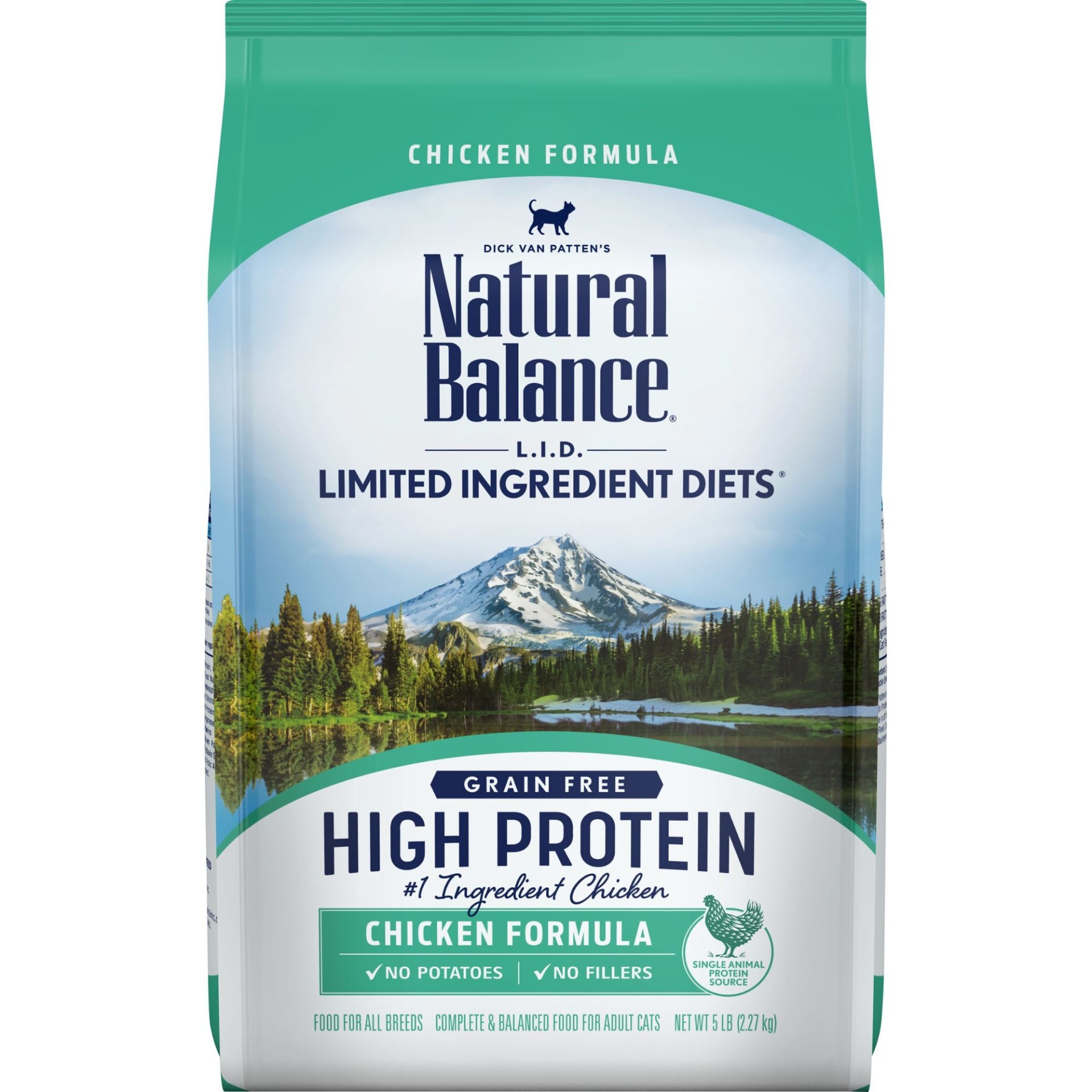 slide 1 of 1, Natural Balance L.I.D. High Protein Chicken Formula Adult Dry Cat Food, 5 lb