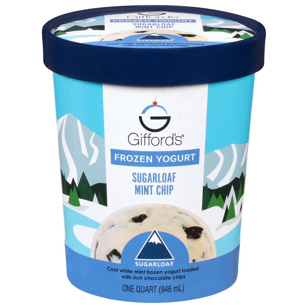 slide 1 of 9, Gifford's Ice Cream Yogurt Sugar Mint Chip, 32 fl oz