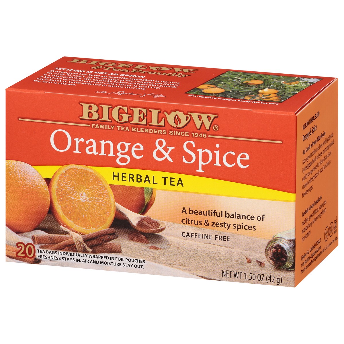 slide 2 of 11, Bigelow Orange Spice Herb Tea, 20 ct
