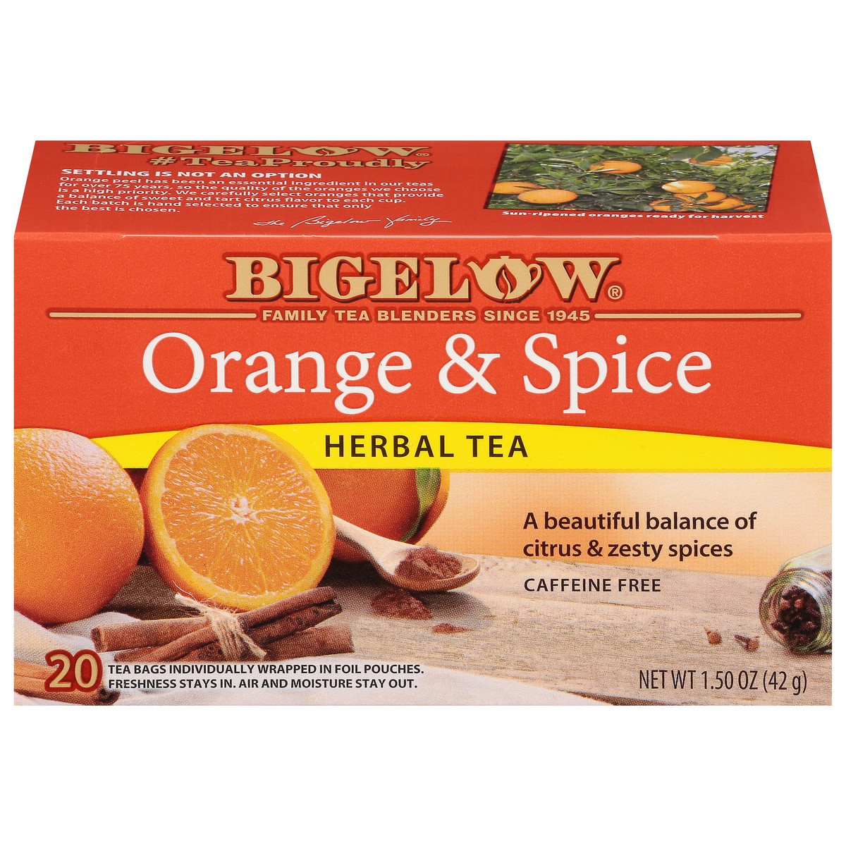 slide 8 of 11, Bigelow Orange Spice Herb Tea, 20 ct